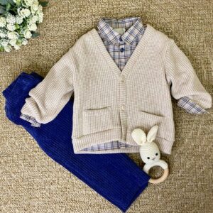 COMPLETO QUADRI CAMICIA E PANTALONE LALALU'. - immagine 2