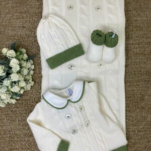 COPERTINA PANNA E VERDE BEBE' DI ALMY - immagine 2