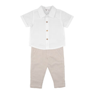 COMPLETO 3 PEZZI CON GILET BEIGE BABYBOL - immagine 2
