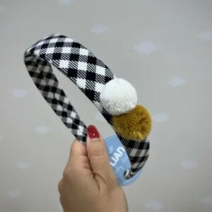 CERCHIETTO CUADRITOS POMPOM JULIANA