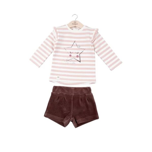 COMPLETO 2 PEZZI SHORT E MAGLIA RIGHE BABYBOL