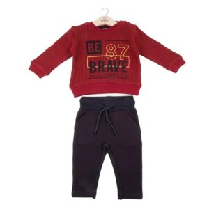 COMPLETO 2 PEZZI MAGLIA BORDEAUX BABYBOL