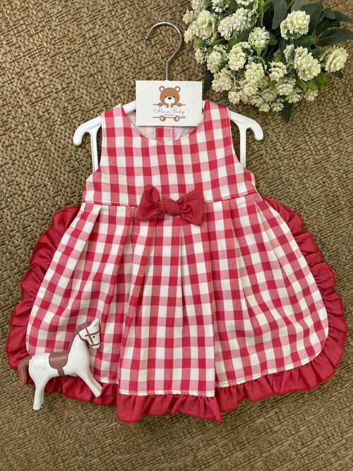 ABITO QUADRI ROSSO JULIANA Alma Baby Abbigliamento Bimbi da 0 a 4 anni