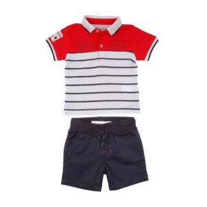 COMPLETO 2 PEZZI POLO ROSSO BABYBOL