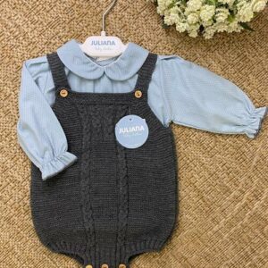 SALOPETTE IN MAGLIA E CAMICIA AZZURRA JULIANA