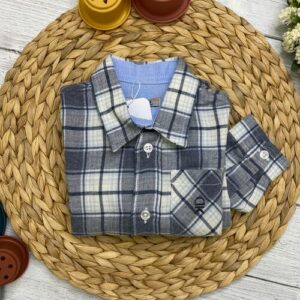 CAMICIA QUADRI GRIGIO DR KID