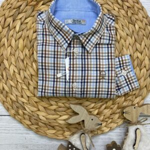 CAMICIA QUADRI CELESTE DR KID
