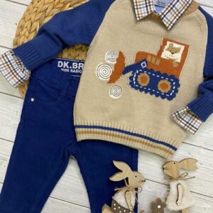 PANTALONE VELLUTO BLU DR KID