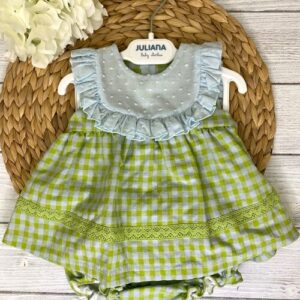 ABITO CON COULISSE VERDE QUADRI JULIANA