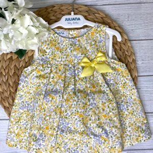 ABITO CON COULISSE A FIORI GIALLO JUALAINA