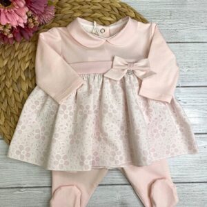 COMPLETO NASCITA FIORI ROSA NINNAOH - immagine 2