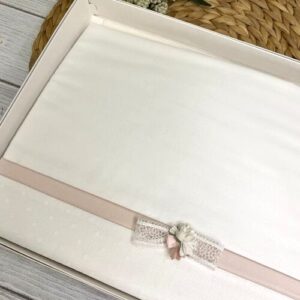 LENZUOLO BIANCO FIORE ROSA NINNAOH