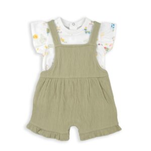 SALOPETTE VERDE FIORI BABYBOL