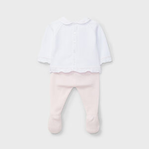 COMPLETO NASCITA IN FILO ROSA E BIANCO DR KID - immagine 2
